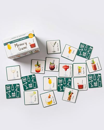 Alcoholic Drinks Memory Card Game – Fun Matching Game for Adults – Perfect for Parties & Game Nights von Journey of Something