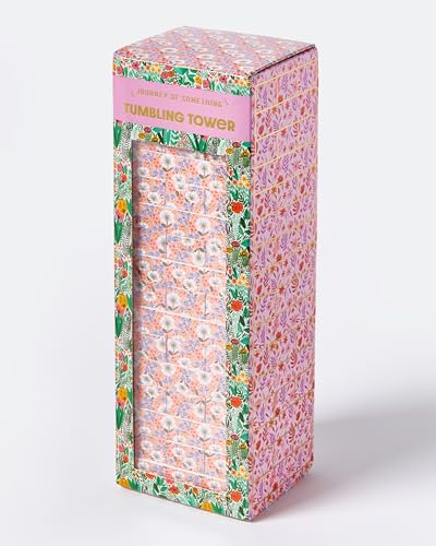 Floral Tumbling Tower Game – Stylish Wooden Stacking Game for Family & Party Fun von Journey of Something