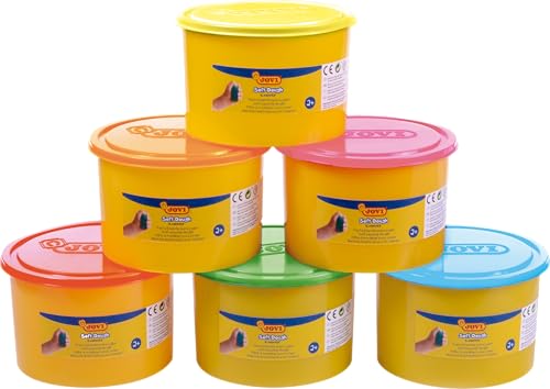 Jovi Blandiver Neon Knete, extra weiche Knetmasse in leuchtenden Farben für Kinder ab 2 Jahren, gelb, grün, pink, orange, blau, rot, 6 Dosen je 460g Jovi Blandiver Neon Knete, extra weiche Knetmasse in leuchtenden Farben für Kinder ab 2 Jahren, gelb, grün, pink, orange, blau, rot, 6 Dosen je 460g von Jovi