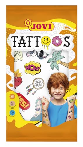 Jovi hautfreundliche Tattoos für Kinder (Emoticons, Tiere & mehr, über 80 Motive, leicht zu entfernen) von Jovi