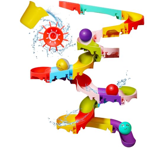 Jovicos Badespielzeug - 42 Stück Badewannenspielzeug ab 3 4 5 6 Jahre, DIY Kugelbahn Kinder Badewannen Spielzeug mit Saugnäpfe, Wasserspielzeug Kinder Geschenk 3-6 Jahre Mädchen Junge Jovicos Badespielzeug - 42 Stück Badewannenspielzeug ab 3 4 5 6 Jahre, DIY Kugelbahn Kinder Badewannen Spielzeug mit Saugnäpfe, Wasserspielzeug Kinder Geschenk 3-6 Jahre Mädchen Junge von Jovicos