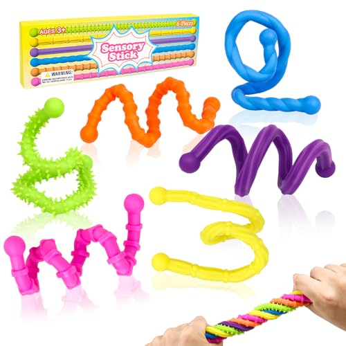 Jovicos 6 Stück Fidget Toys Sensorik Stick, Anti Stress Spielzeug Sensorik Spielzeug für ADHS, Anti Stress, Autismus, Stressabbau zur Kinder ab 3 Jahr & Erwachsene von Jovicos