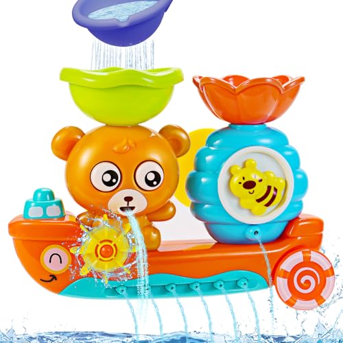 Jovicos Badewannenspielzeug ab 1 2 3 Jahr, Badespielzeug Baby ab 1 Jahr, Bär und Bee Badewannen Spielzeug Kinder, Wasserspielzeug Babyspielzeug Geschenk für Jungen Mädchen Geburtstag von Jovicos