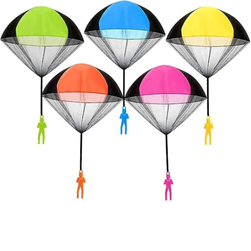 Jovicos Fallschirm Spielzeug Kinder, 5 STK Fallschirmspringer Spielzeug, Outdoor Spiele für Kinder, Fallschirm Wurfspiel Outdoor Spielzeug, Give Aways Mitgebsel Kindergeburtstag Gastgeschenke von Jovicos