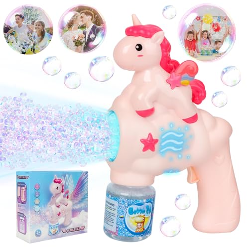 Jovicos Seifenblasenpistole, LED Seifenblasenmaschine, Einhorn Bubble Machine, 100ML Seifenblasenflüssigkeit Tank, Seifenblasen Machine Seifenblas Spielzeug Geschenke für Kinder, Hochzeit von Jovicos