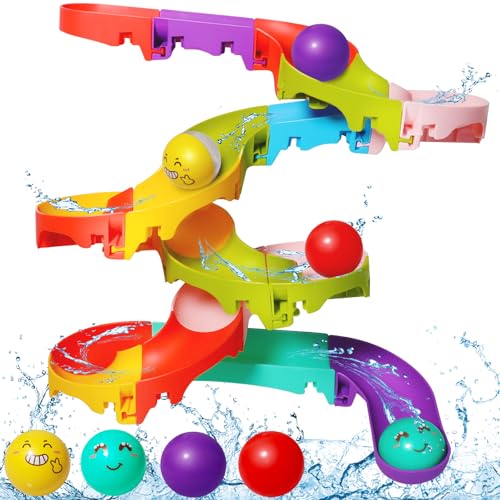 Jovicos Badespielzeug - Badewannenspielzeug ab 3 4 5 6 Jahre, DIY Kugelbahn Kinder Badewannen Spielzeug mit Saugnäpfe, Wasserspielzeug Kinder Geschenk 3-6 Jahre Mädchen Junge Jovicos Badespielzeug - Badewannenspielzeug ab 3 4 5 6 Jahre, DIY Kugelbahn Kinder Badewannen Spielzeug mit Saugnäpfe, Wasserspielzeug Kinder Geschenk 3-6 Jahre Mädchen Junge von Jovicos