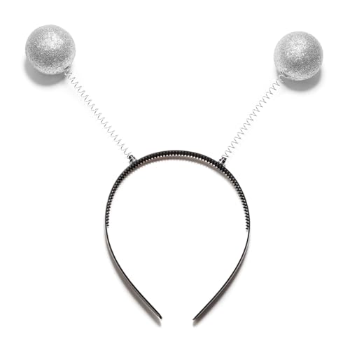 Jowowha Alien Haarreif Glitzer Alien Stirnband mit 2 runden schwingenden Bällen Außerirdisch Kopfschmuck Disco Accessoire Karneval Fasching Kostüm Silber Einheitsgröße Jowowha Alien Haarreif Glitzer Alien Stirnband mit 2 runden schwingenden Bällen Außerirdisch Kopfschmuck Disco Accessoire Karneval Fasching Kostüm Silber Einheitsgröße von Jowowha