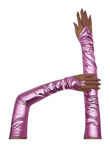Jowowha Damen Metallic Fingerlose Handschuhe Glänzend Handstulpen Armstulpen Karneval Fasching Kostüm Zubehör Party Clubwear Rosa Einheitsgröße Jowowha Damen Metallic Fingerlose Handschuhe Glänzend Handstulpen Armstulpen Karneval Fasching Kostüm Zubehör Party Clubwear Rosa Einheitsgröße von Jowowha