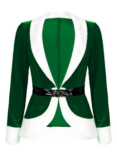 Jowowha Damen Weihnachten Kostüm Samt Jacke Mantel Blazer mit Gürtel Miss Santa Claus Kostüm Weihnachtsfrau Cosplay Karneval Party Aa Grün XXL Jowowha Damen Weihnachten Kostüm Samt Jacke Mantel Blazer mit Gürtel Miss Santa Claus Kostüm Weihnachtsfrau Cosplay Karneval Party Aa Grün XXL von Jowowha