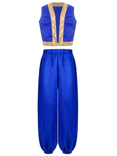 Jowowha Jungen Arabische Kleidung Ärmellos Jacke Weste Gilet + Haremshose Kinder Arabischer Prinz Kostüm Karneval Fasching Verkleidung Royal Blau 146-152 Jowowha Jungen Arabische Kleidung Ärmellos Jacke Weste Gilet + Haremshose Kinder Arabischer Prinz Kostüm Karneval Fasching Verkleidung Royal Blau 146-152 von Jowowha