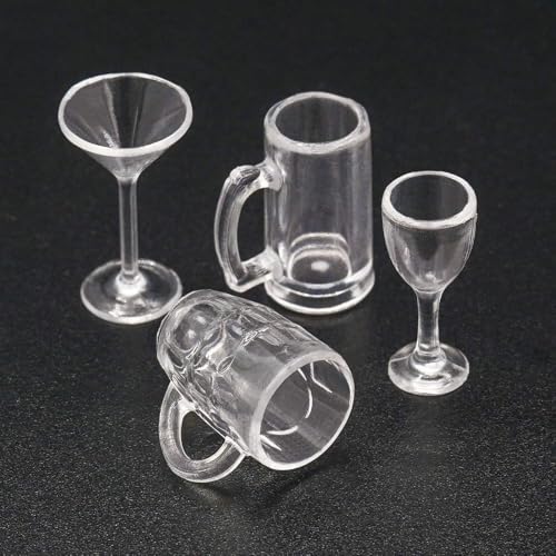 4 Stück Klarglas Puppenhaus Trinkgläser Miniatur: 1/12 Maßstab Wein Cocktail Glas für Küche Bar – Mini-Bierkrug Stein Highball 4 Stück Klarglas Puppenhaus Trinkgläser Miniatur: 1/12 Maßstab Wein Cocktail Glas für Küche Bar – Mini-Bierkrug Stein Highball von Jowxsx