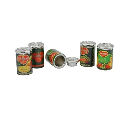 5 Stück 1/12 Miniatur-Lebensmitteldosen, Puppenhäuser, Küchenzubehör, Puppenhaus-Zubehör, Puppenhaus-DIY-Dekoration von Jowxsx