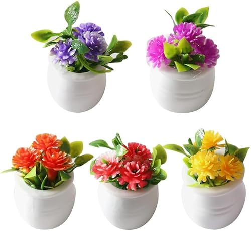 5 Stück bunte Miniatur-Puppenhaus-Blumen, Mini-Kunstblumen, kleine Feengarten, Blumen, Puppenhaus-Gartenpflanzen, Mini-Kunstblumen, kleine künstliche Pflanzen 5 Stück bunte Miniatur-Puppenhaus-Blumen, Mini-Kunstblumen, kleine Feengarten, Blumen, Puppenhaus-Gartenpflanzen, Mini-Kunstblumen, kleine künstliche Pflanzen von Jowxsx