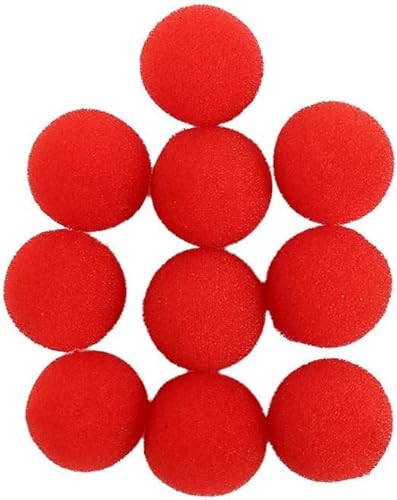 Jowxsx 10 x rote Schwammbälle, weiche magische Werkzeuge, Schwammbälle, leichte Mini-Street-klassische Comedy-Trick-Requisiten, Zaubersets und Zubehör, Neuheit und Gag (2,5 cm) von Jowxsx