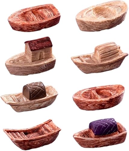 Jowxsx Miniatur-Boot-Figuren, Ornamente für Garten, Landschaft, Blumentöpfe, Dekorationen, Puppenhaus-Zubehör, 8 Stück Jowxsx Miniatur-Boot-Figuren, Ornamente für Garten, Landschaft, Blumentöpfe, Dekorationen, Puppenhaus-Zubehör, 8 Stück von Jowxsx