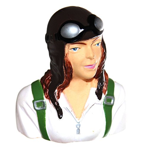 Joy-Button 1x Fliegerfrau Figur für Modell Doppeldecker 1/6 Klassik Pilotenbüste mit Fliegerbrille Kappe Kunstflieger Pilotin Neu von Joy-Button