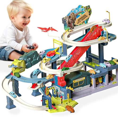 Joy Depot Dinosaurier Spielzeug Rennstrecken Spielset City Interaktives Streckenset mit 7 Stockwerken 8 Auto, Autorennbahnen Rennstrecke, Spielzeug, Spielzeugauto Geschenk für Kinder 2 3 4 5 Jahre Joy Depot Dinosaurier Spielzeug Rennstrecken Spielset City Interaktives Streckenset mit 7 Stockwerken 8 Auto, Autorennbahnen Rennstrecke, Spielzeug, Spielzeugauto Geschenk für Kinder 2 3 4 5 Jahre von Joy Depot