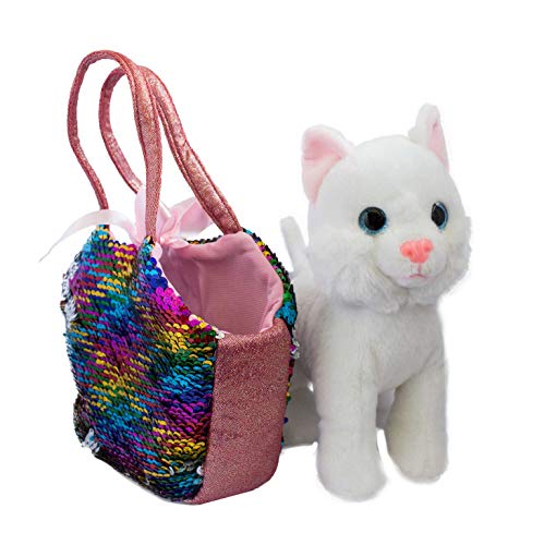 Joy Toy 52268 Joytoy Catty Plüsch 20 cm im magischen Pailletentäschchen 13x25x20 cm, Mehrfarbig von Joytoy