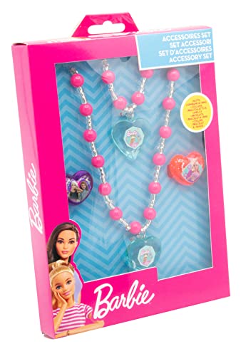 Joy Toy - Barbie Schmuckset: Armband, Halskettchen, 2 Ringe in Geschenkpackung 12x4x18 cm von Joytoy
