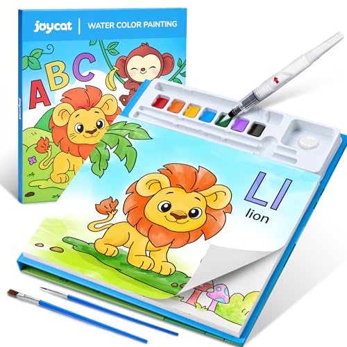 JoyCat Malbuch mit Wasserfarben für Kleinkinder ab 3-8 Jahren, Aquarell Malset für Kunst & Basteln, Lernspielzeug als Geburtstagsgeschenk für Jungen und Mädchen(Blue) von JoyCat