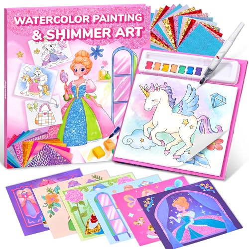 JoyCat Malen mit Wassermalbüchern, Kunst- und Bastelaktivität, Prinzessinnen-Kunst ohne Kleckern für Kinder im Alter von 4–8 Jahren, kreative DIY-Aktivität, Geschenke für Mädchen und Jungen von JoyCat