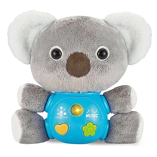 JoyGrow Baby Plüsch-Koala weicher Projektor mit Nachtlicht, Lichteffekten und entspannenden Melodien Kinder Musikalische Schnuller Spielzeug für Kinder Spielzeug 0+ Monate von JoyGrow
