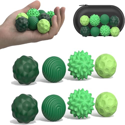JoyJoyful 8 Stück Magnetkugeln Fidget Toys Erwachsene, Magnetische Kugeln Sensorik Spielzeug, Stress Bälle Mit Silikonhülle, Autismus Antistress Spielzeug Sensory Toys Elastisch Sensorischer Ball von JoyJoyful