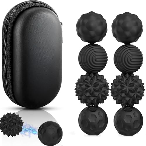 JoyJoyful 8 Stück Magnetkugeln Fidget Toys Erwachsene, Magnetische Kugeln Sensorik Spielzeug, Stress Bälle Mit Silikonhülle, Autismus Antistress Spielzeug Sensory Toys Sensorischer Ball (Hede) von JoyJoyful