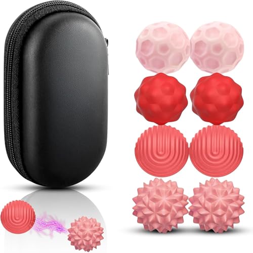 JoyJoyful 8 Stück Magnetkugeln Fidget Toys Erwachsene, Magnetische Kugeln Sensorik Spielzeug, Stress Bälle Mit Silikonhülle, Autismus Antistress Spielzeug Sensory Toys Sensorischer Ball (Rot) von JoyJoyful