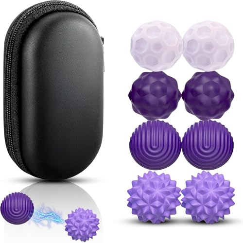 JoyJoyful 8 Stück Magnetkugeln Fidget Toys Erwachsene, Magnetische Kugeln Sensorik Spielzeug, Stress Bälle Mit Silikonhülle, Autismus Antistress Spielzeug Sensory Toys Sensorischer Ball (Violett) von JoyJoyful