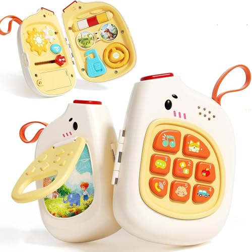 JoyJoyful Baby Handy Spielzeug ab 3 Monate, Telefon Busy Board Montessori Spielzeug ab 1 Jahr , Musikalische Spielzeuge für Babies, Lernspielzeug ab 1 Jahr mit Liedern Geräuschen Geschenk Mädchen von JoyJoyful
