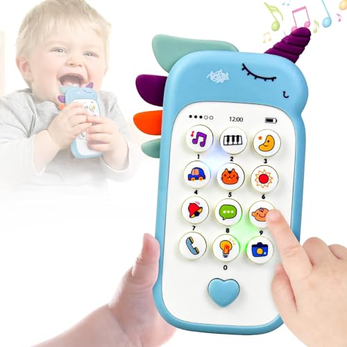 JoyJoyful Baby Handy Spielzeug ab 3 Monate, Telefon Fernbedienung Spielzeug 6 9 12 Monate, Musikalische Spielzeuge für Babies, Lernspielzeug ab 1 Jahr mit Liedern Geräuschen Geschenk Mädchen Jungen von JoyJoyful