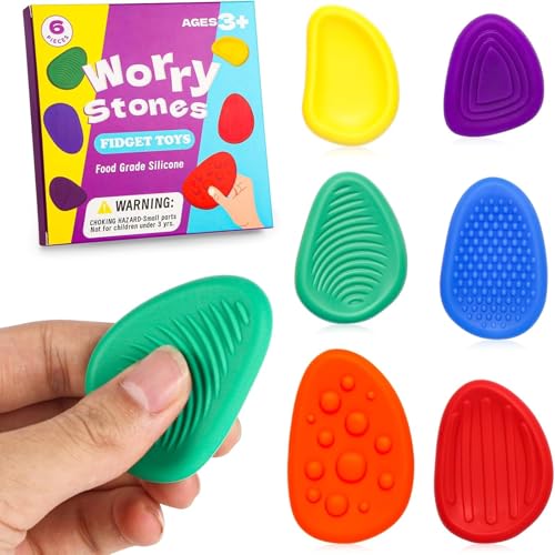 JoyJoyful Fidget Stones Toys für Kinder Erwachsene, 6 Stück Sensorik Autismus für Spielzeug, Anti Stress Autismus Spielzeug, Fidget Squishy Toy Anxiety ADHD Toys, Beruhigend Bei Stress Angst JoyJoyful Fidget Stones Toys für Kinder Erwachsene, 6 Stück Sensorik Autismus für Spielzeug, Anti Stress Autismus Spielzeug, Fidget Squishy Toy Anxiety ADHD Toys, Beruhigend Bei Stress Angst von JoyJoyful