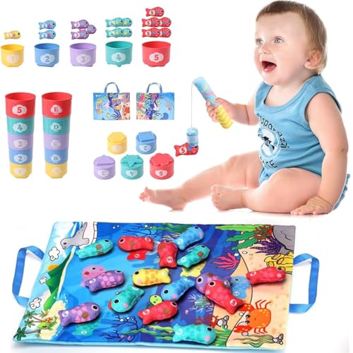 JoyJoyful Spielzeug ab 1 2 Jahr Baby, Angelspiel Geschenke für 1 2 3 Jahre Mädchen, Montessori Spielzeug für Kinder ab 3 Jahre, Fische Angeln Spiel Motorikspielzeug Kinderspielzeug Geschenke JoyJoyful Spielzeug ab 1 2 Jahr Baby, Angelspiel Geschenke für 1 2 3 Jahre Mädchen, Montessori Spielzeug für Kinder ab 3 Jahre, Fische Angeln Spiel Motorikspielzeug Kinderspielzeug Geschenke von JoyJoyful