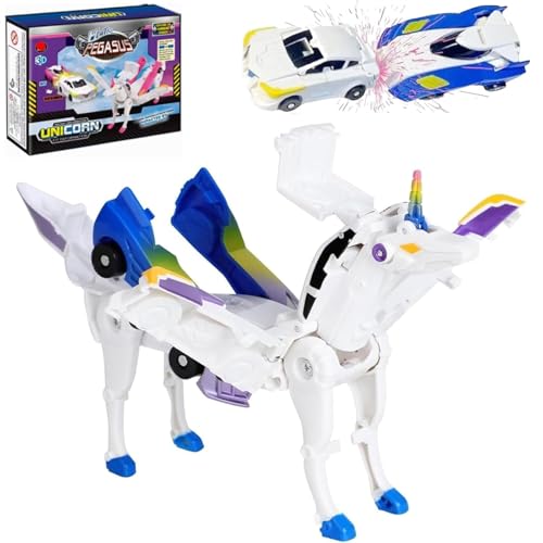 JoyJoyful Transforming Cars Spielzeug für Kinder 3 4 5 6 7 8 Jahre, Unicorn Roboter Transformed Car Geschenk für Junge Mädchen 3-8 Jahre, Kollision Kombinierter Transformation Activity Spiele von JoyJoyful
