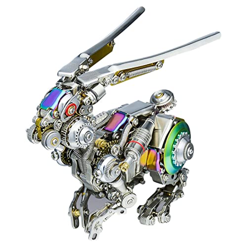 JoyMate Kaninchen 3D Metall Puzzle Modellbausatz Erwachsene, Steampunk Mechanische Tier Figur Sammelbares Spielzeug-Deko Kreative Geschenk, 500PCS von JoyMate