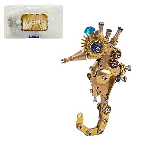 JoyMate Seepferdchen 3D Metall Puzzle Modellbausatz Erwachsene, Steampunk Mechanische Tier Figur Sammelbares Spielzeug-Deko Kreative Geschenk, 100PCS von JoyMate