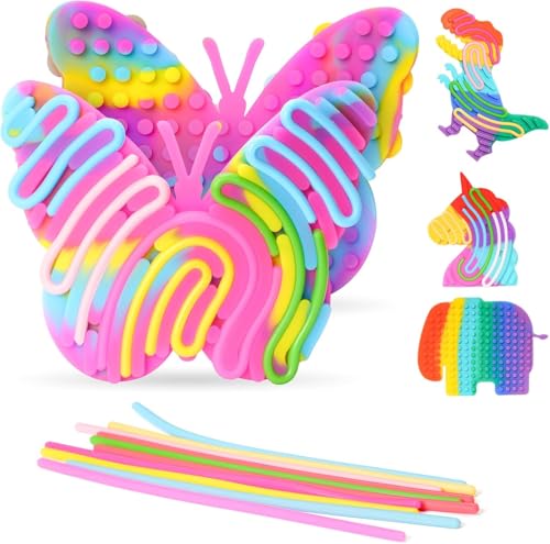 JoyPlus 4 Stück Sensorik Activity Board Silicone Fidget Toy, Silikonstreifen Silent Sensory Board Doppelseitiges Aktivitätsbrett Sensorik Spielzeug für Stress Angst Autismus ADHS JoyPlus 4 Stück Sensorik Activity Board Silicone Fidget Toy, Silikonstreifen Silent Sensory Board Doppelseitiges Aktivitätsbrett Sensorik Spielzeug für Stress Angst Autismus ADHS von JoyPlus