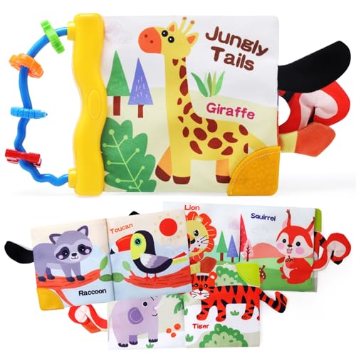 JoyPlus Baby Spielzeug 0 Monate, Babybuch Stoffbuch Sensorisches Buch, Interaktive Fühlbuch Knisterbuch Babyspielzeug, Lernspielzeuge Quiet Book Geschenk für Neugeborene 0 6 12 Monate (Gelb) von JoyPlus