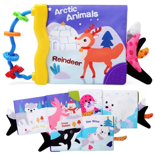 JoyPlus Baby Spielzeug 0 Monate, Babybuch Stoffbuch Sensorisches Buch, Interaktive Fühlbuch Knisterbuch Babyspielzeug, Lernspielzeuge Quiet Book Geschenk für Neugeborene 0 6 12 Monate (Violett) von JoyPlus
