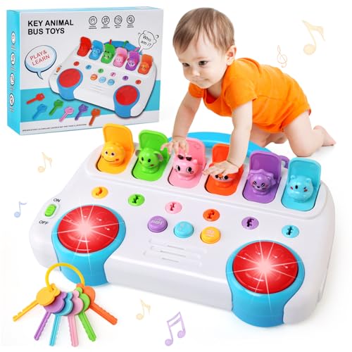 JoyPlus Musik Baby Spielzeug für 6 Monate, Baby Pop up Spielzeug mit Tieren und Schlüssel, Montessori Spielzeug für Frühe Entwicklung Ursache und Wirkung, Motorikspielzeug ab 1 Jahr für Jungen Mädchen JoyPlus Musik Baby Spielzeug für 6 Monate, Baby Pop up Spielzeug mit Tieren und Schlüssel, Montessori Spielzeug für Frühe Entwicklung Ursache und Wirkung, Motorikspielzeug ab 1 Jahr für Jungen Mädchen von JoyPlus