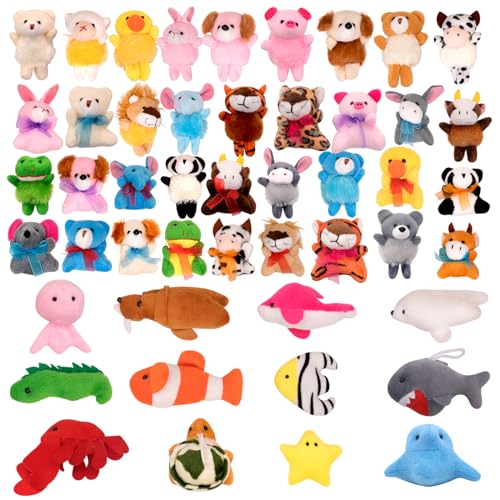 JoyRapt - Packung mit 48 kleinen Plüschtieren für Kinder (je 5,9 - 5,4 cm), Party-Souvenir-Spielzeug für Mädchen, Osterkörbe, gefüllt mit von JoyRapt