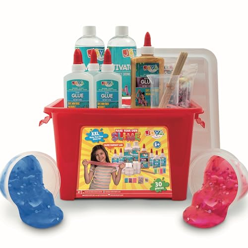 JOYA CREATIVE 30+ Slime Fantasy Lab: Stellen Sie Ihr eigenes Schleim-Set mit 6 einzigartigen (metallischer) Schleim-Typen | Kinder ab 6 Jahren | Emmer | Entdecken Sie die Magie von DIY Schleim! von Joya Creative
