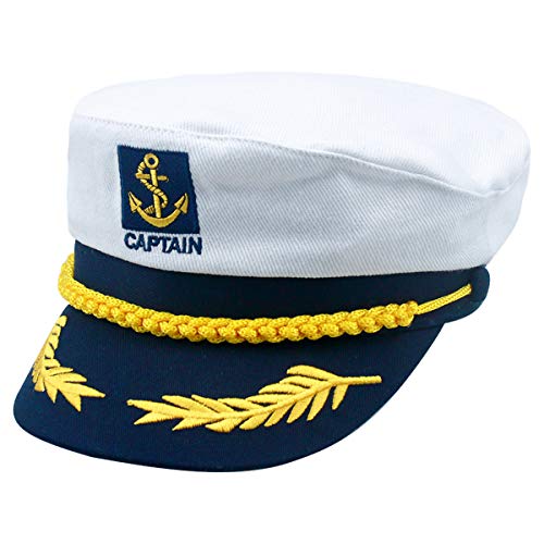 Joyan Matrosen Kapitän Hut Verstellbarer, Kapitän Cosplay Hut Kinder, Kinder Kapitän Kappe, Party Hüte Weiße für Seereisen Cosplay Partys Show von Joyan