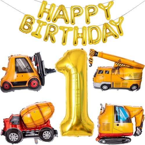 Bau Geburtstag Dekorationen Bagger Luftballons - Nummer 1 Bau Geburtstag Dekorationen Bagger Luftballons - Nummer 1 von Joybble