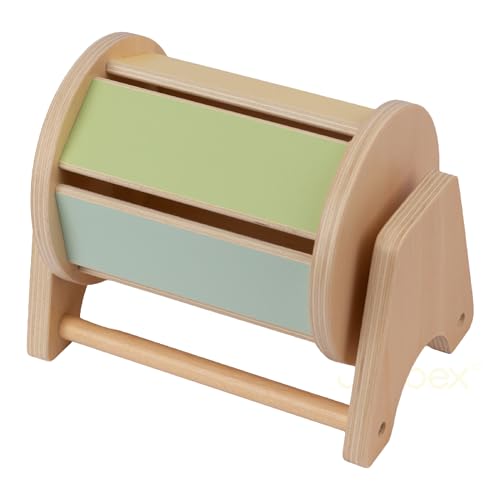 Joybex Montessori Holzspielzeug Baby, Montessori Spielzeug ab 6 Monate, Drehtrommel mit Glocke von Joybex