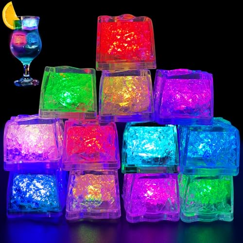 Joycabin 12 Stück Leuchtende Eiswürfel, LED Eiswürfel Lichter Austauschbarer Akku, Leuchte Eiswürfel, Baby Badespielzeug für Getränke, Eisspielzeug für Festival Hochzeit Party Bar Dekoration Joycabin 12 Stück Leuchtende Eiswürfel, LED Eiswürfel Lichter Austauschbarer Akku, Leuchte Eiswürfel, Baby Badespielzeug für Getränke, Eisspielzeug für Festival Hochzeit Party Bar Dekoration von Joycabin