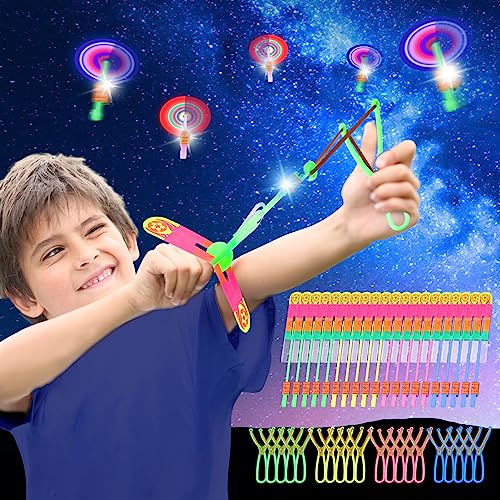 Joycabin 20 Stück LED Leuchtspielzeug Partyartikel, Rakete Copters Licht, Fliegendes Spielzeug Party Set, Hubschrauber Fliegen Spielzeug für Kindergeburtstag Gastgeschenke und Goodie Bag Stuffers von Joycabin