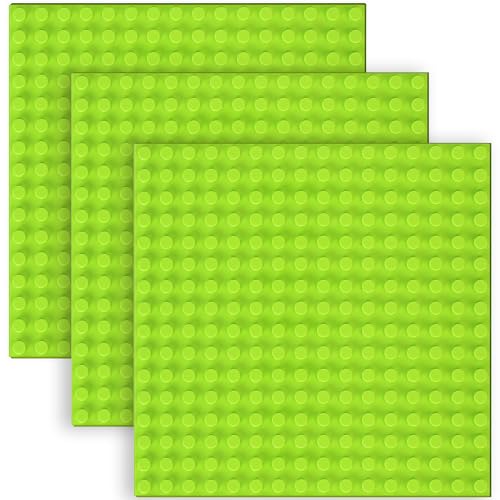 Joycabin 3 Stück Bauplatte Kompatibel mit Lego Duplo Platten, 25.5 x 25.5cm Große Grundplatte Baseplate Grün Classic Bauplatte Basic Platten (Hellgrün) von Joycabin
