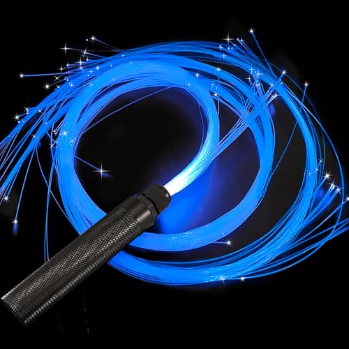 Joycabin LED Peitsche, LED Glasfaser Weltraumpeitsche, Leuchtende Peitsche Wiederaufladbar, LED Lichtpeitsche mit 7 Farben und 3 Leuchtmodi für Tanzen Lichtshows Karneval Partys Musikfestival von Joycabin